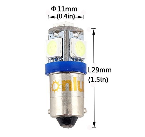 5pcs/lot LED BA9s Single Contact Miniature Bayonet Lamp 12V LED Car Lights Bulb for Clearance Light, License Plate Light (RGB, Yellow, Pink, Ice Blue)