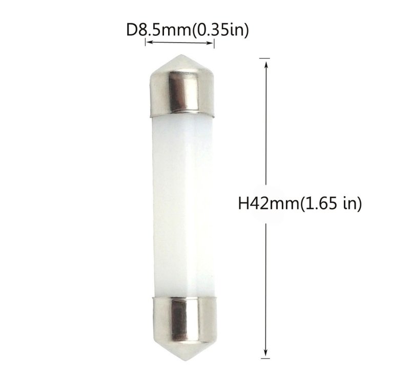 5-pack 31/42mm LED Festoon Bulb - 12 Volt - 1 Watt – Warm/Cold White T3 Festoon Led Replacement Navigation Bulb for Masthead / Stern Light / Navigatio
