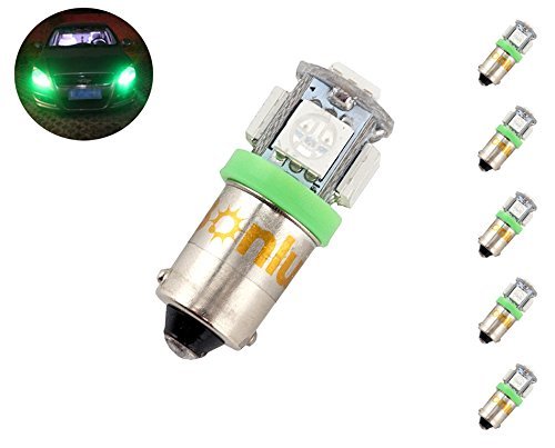 5pcs/lot LED BA9s Single Contact Miniature Bayonet Lamp 12V LED Car Lights Bulb for Clearance Light, License Plate Light (RGB, Yellow, Pink, Ice Blue)