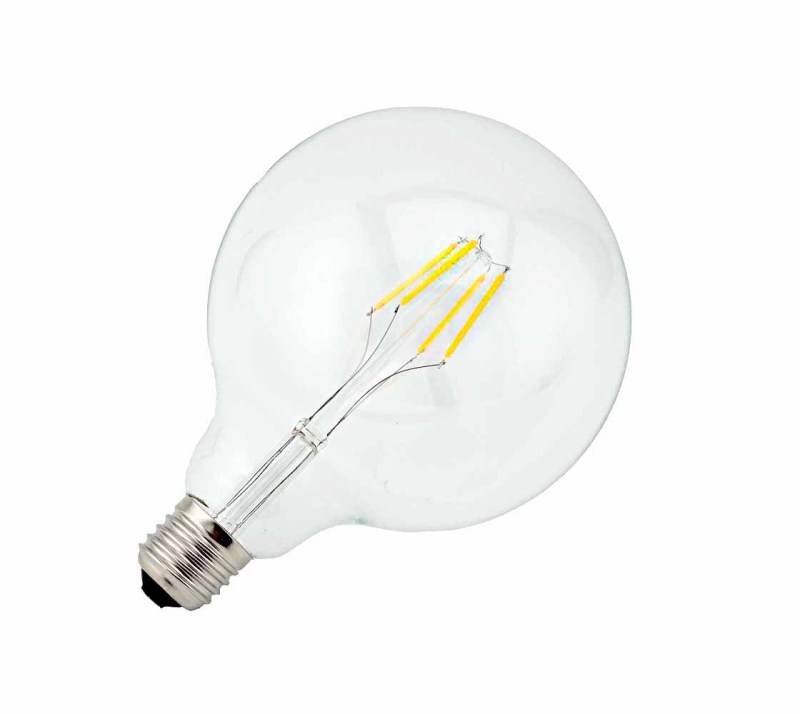 Bonlux Dimmable LED G125 Filament Light Bulb G40 Vintage Edison Glass Bulb 4W/8W E26/E27 Base Clear Glass Light Big Global Indoor Lamp