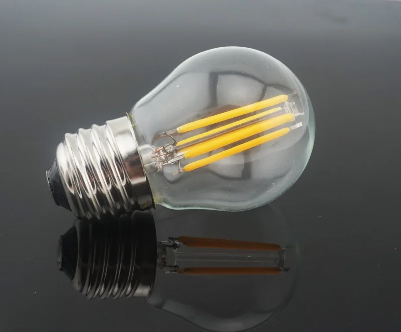 G45 E27 Screw Base LED Light Bulb 2W 4W Filament Bulb 360 Degree Beam Angle Energy Saving Glass Globe LED Lamp-Pack of 4