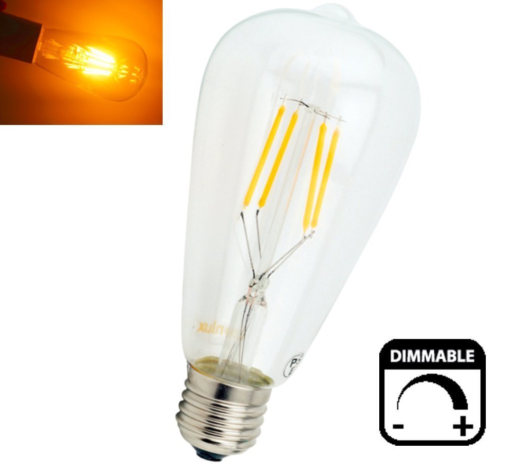 Dimmable ST64 LED Bulb 4W 8W E26/E27 Filament Light Bulb 110V/220V Vintage Edison Lamp Retro Transparent Glass Appearance