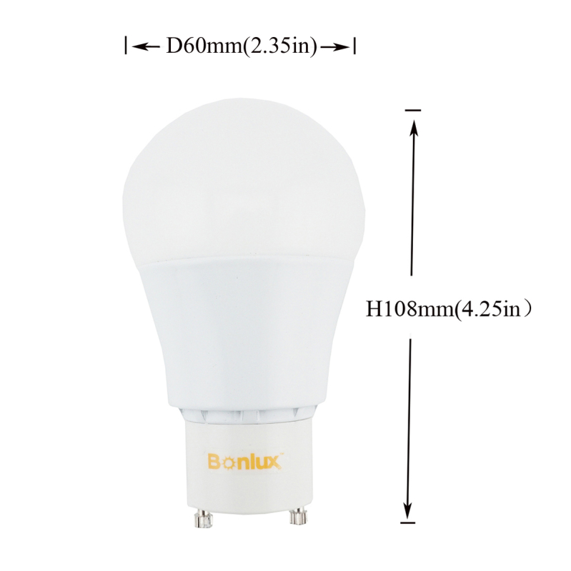 GU24 LED Bulb 5W 9W A19 A60 AC85-265V Light Lamp with Extruded Aluminum Heatsink Replace 60W Halogen Bulb-Pack of 4