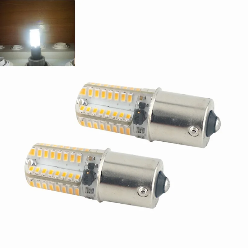 2-pack 3W 250lm DC10-20V BA15S LED Corn Light Bulbs 360 Degree Beam Angle Car Tail Turn Signal Light Bulb