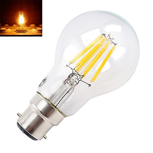 4W 8W 220V LED B22 Dimmable Filament Light Bulbs A60/A19 Bayonet Base B22 Clear Glass Cover Retro Edison Bulb for Home Using