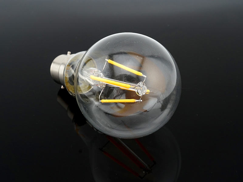 Dimmable B22 LED Filament Edison Retro Bulb 4W 8W 220V Bayonet Base LED B22 A60/A19 Clear Glass Cover Ceilling Fan Bulb-Pack of 5