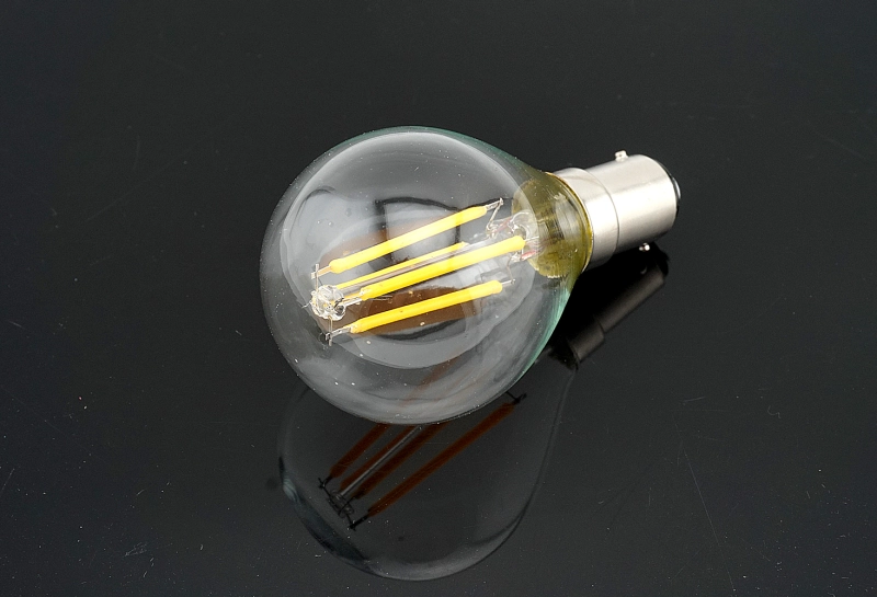 LED G45 Filament Light Bulb 4W B15 Base 220V LED Globe Ball Lamp Replae Vitange Chandelier Celling Fan Halogen Bulb-Pack of 4