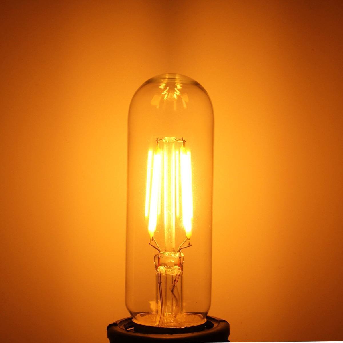 Dimmable T10 Tubular High Brightness Filament COB LED Light Bulb E26 Base Vintage Edison Bulb for T10 Incandescent Bulb Replacement