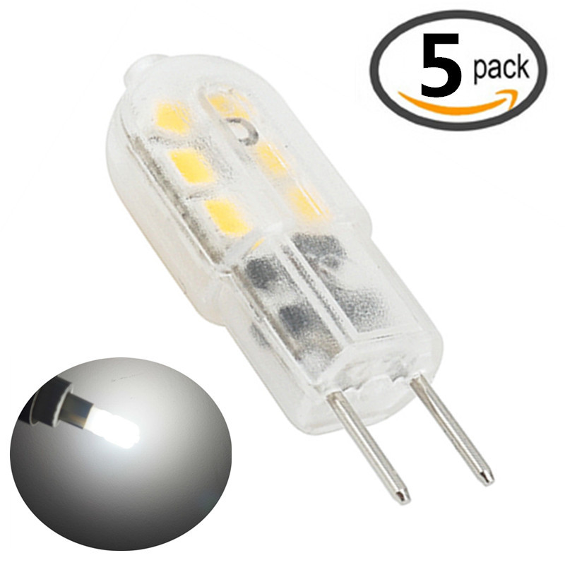 LED G6.35 Bulb Light 12V 3W Bi-pin Base JC Type GY6.35 Led Light 20W Halogen Replacement for Landscape Lighting-Pack of 5