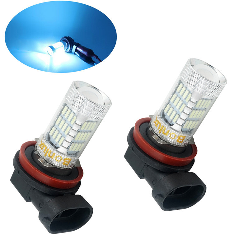 LED H11 H8 Fog Light Bulb Ultra Blue 10-30V AC/DC LED Projection Bulb for DRL Daytime Running Light or Car Fog Light (Pack of 2)