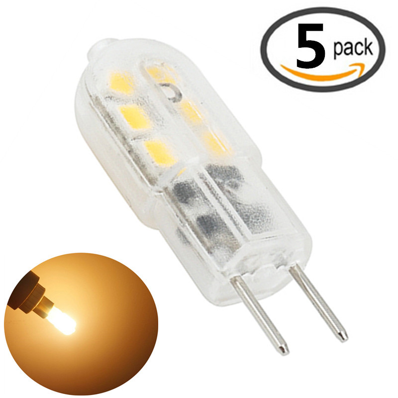 LED G6.35 Bulb Light 12V 3W Bi-pin Base JC Type GY6.35 Led Light 20W Halogen Replacement for Landscape Lighting-Pack of 5