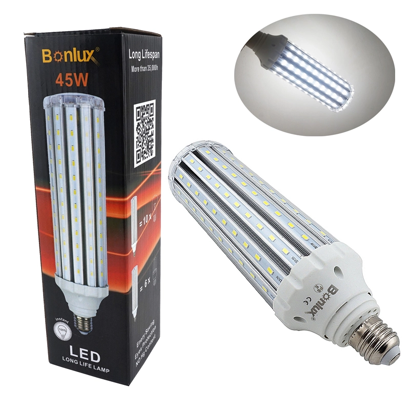 45W E26/E27 LED Corn Light Bulb 400W Halogen/150W CFL Replacement Edison Screw ES Retrofit LED Lamp for Street Light/High Bay/Low Bay/Floodlight Bulb