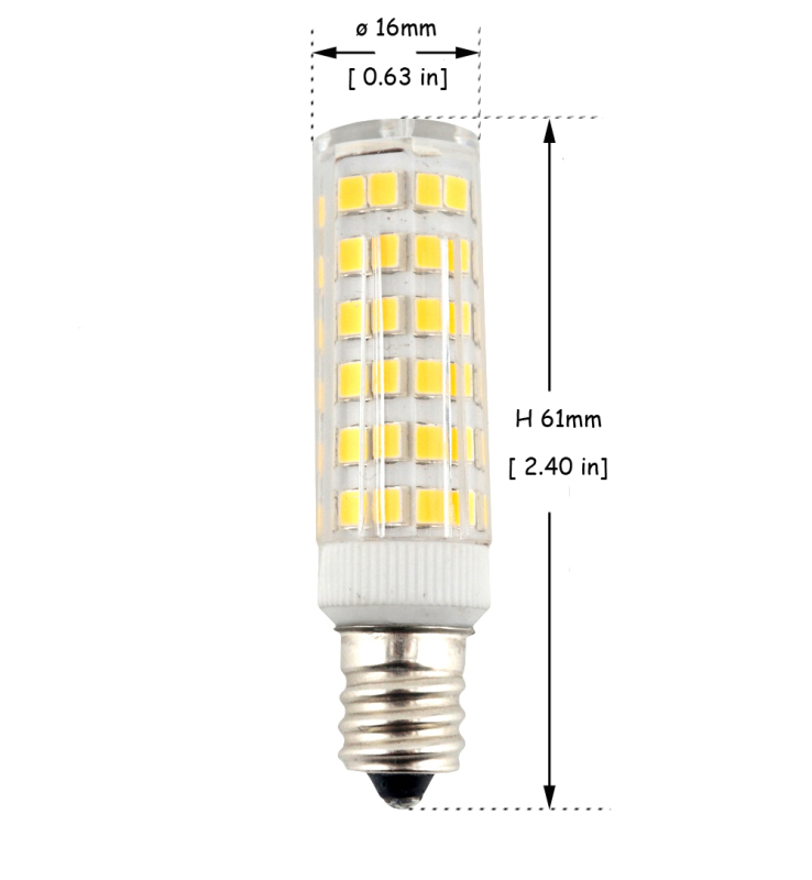 6W E12 Candelabra LED Bulbs, 50W Equivalent T3/T4 Candelabra E12 Base bulb for Ceiling Fan Chandelier Landscape Lighting (Pack of 4)