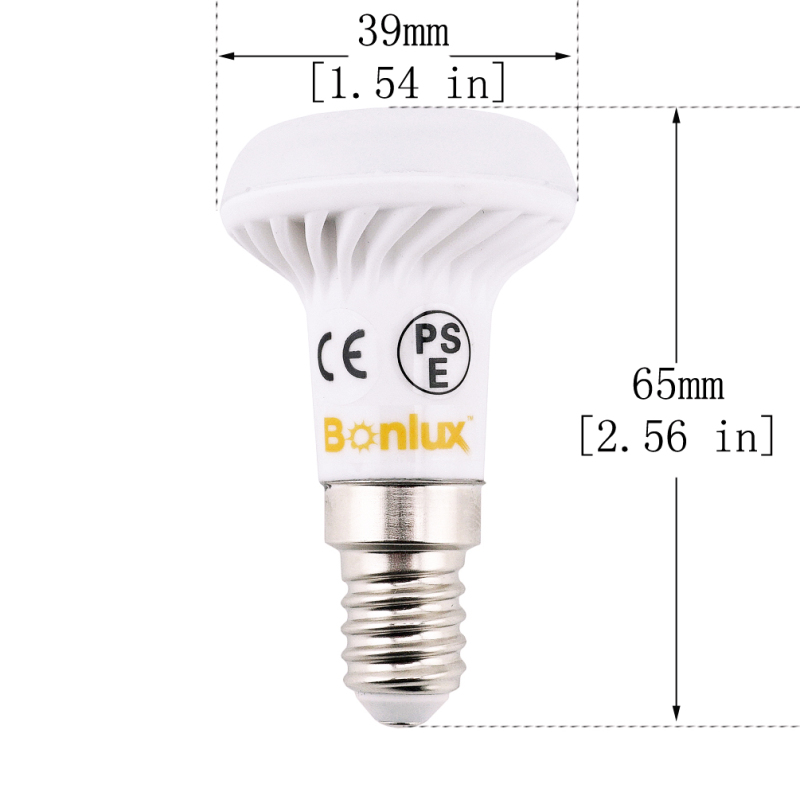 LED R39 Mini E14 Base R39 Mini Reflector Light Bulb LED 3W Mushroom Shaped R39 Ball Bulb Flood Light Bulb- Pack of 3