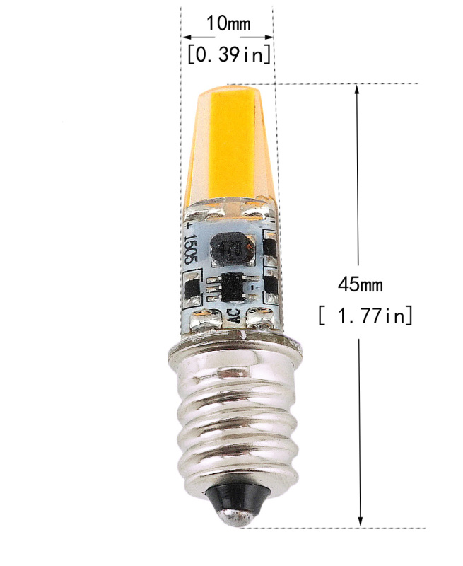 12V E12 LED Light Bulb 2W Omni-directional Candelabra Bulb 200lm E12 Base Bulb Lamp Mini Silicone LED Lights-Pack of 5