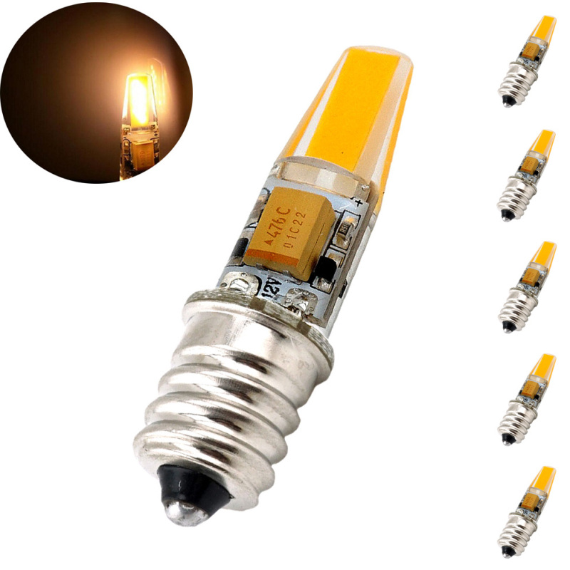 12V E12 LED Light Bulb 2W Omni-directional Candelabra Bulb 200lm E12 Base Bulb Lamp Mini Silicone LED Lights-Pack of 5