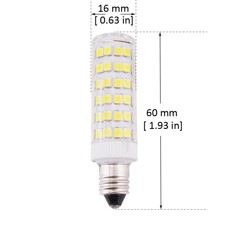 6W Dimmable Mini-Candelabra Edison Screw Base E11 LED Light, 50W Halogen  Replacement, Omni-directional LED E11 Corn Bulb- Pack of 4