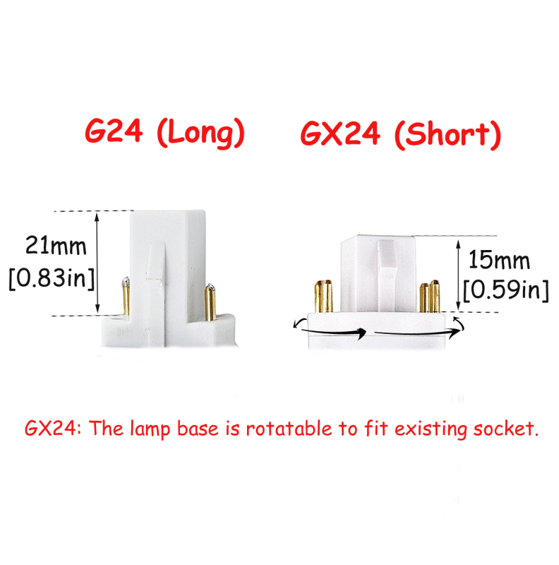 Bonlux 13W GX24 4-Pin Rotatable LED PLC Lamp 26W CFL Repalcement LED G24Q/GX24Q Harizontal Recessed Down Light 2-Pack