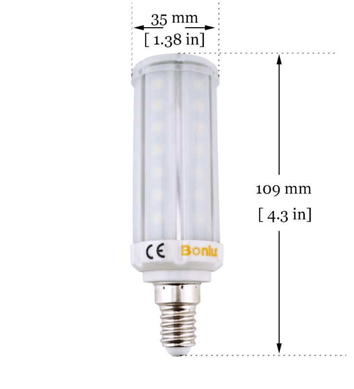 3-Pack E14 LED Corn Bulb 8W 60W Incandescent Equivalent Frosted SES LED Corn Lamp for Chandelier Ceiling Wall Table Lighting Fixture