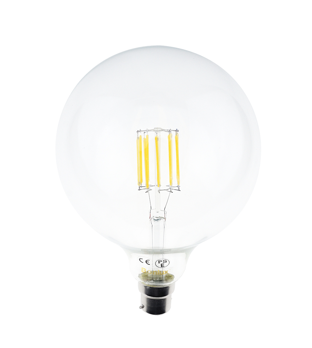 10W G125 B22 LED Filament Globe 125mm Bayonet Cap BC LED Antique Edison Filament Bulb 100 Watt Incandescent Replacement (Non-dimmable)