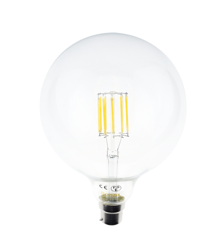 10W G125 B22 LED Filament Globe 125mm Bayonet Cap BC LED Antique Edison Filament Bulb 100 Watt Incandescent Replacement (Non-dimmable)