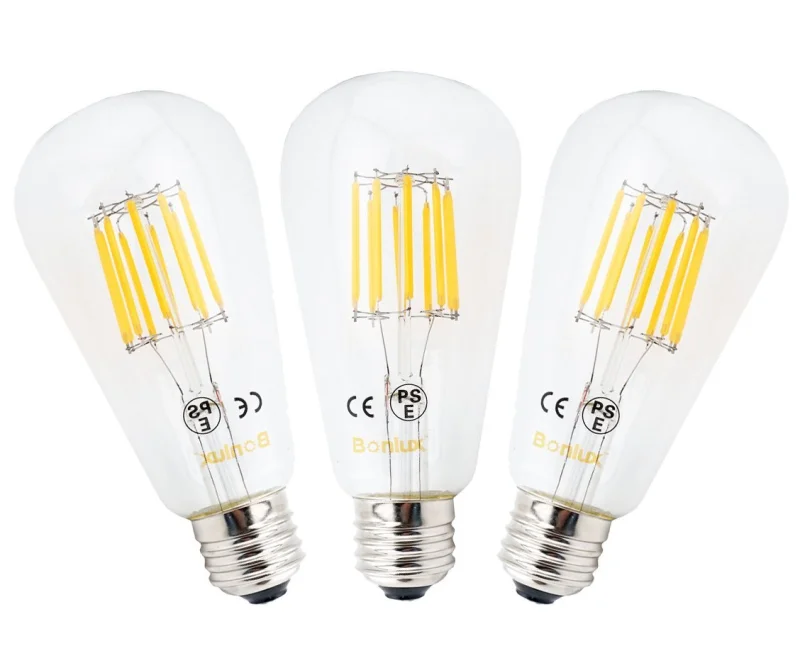 3-Pack 10W ST64 E27 LED Long Filament Bulb Edison Screw ES LED Squirrel Cage Antique Bulb 100W Incandescent Equivalent (Non-dimmable)