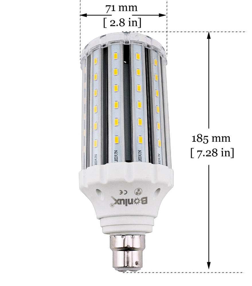 30W BC LED Corn Lamp 250W Equivalent Bayonet B22 LED Retrofit Light Bulb for Workshop Garage Barn Backyard Garden Pathway Post Street Light