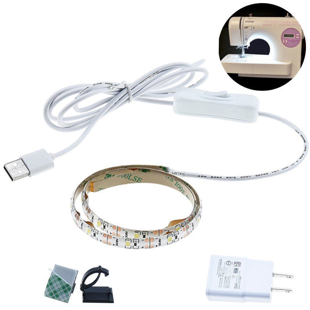 Sewing Machine LED Strip Light Kit, 24.5" 5V Flexible USB Sewing Light, Machine Working LED Lights - Fits All Sewing Machines