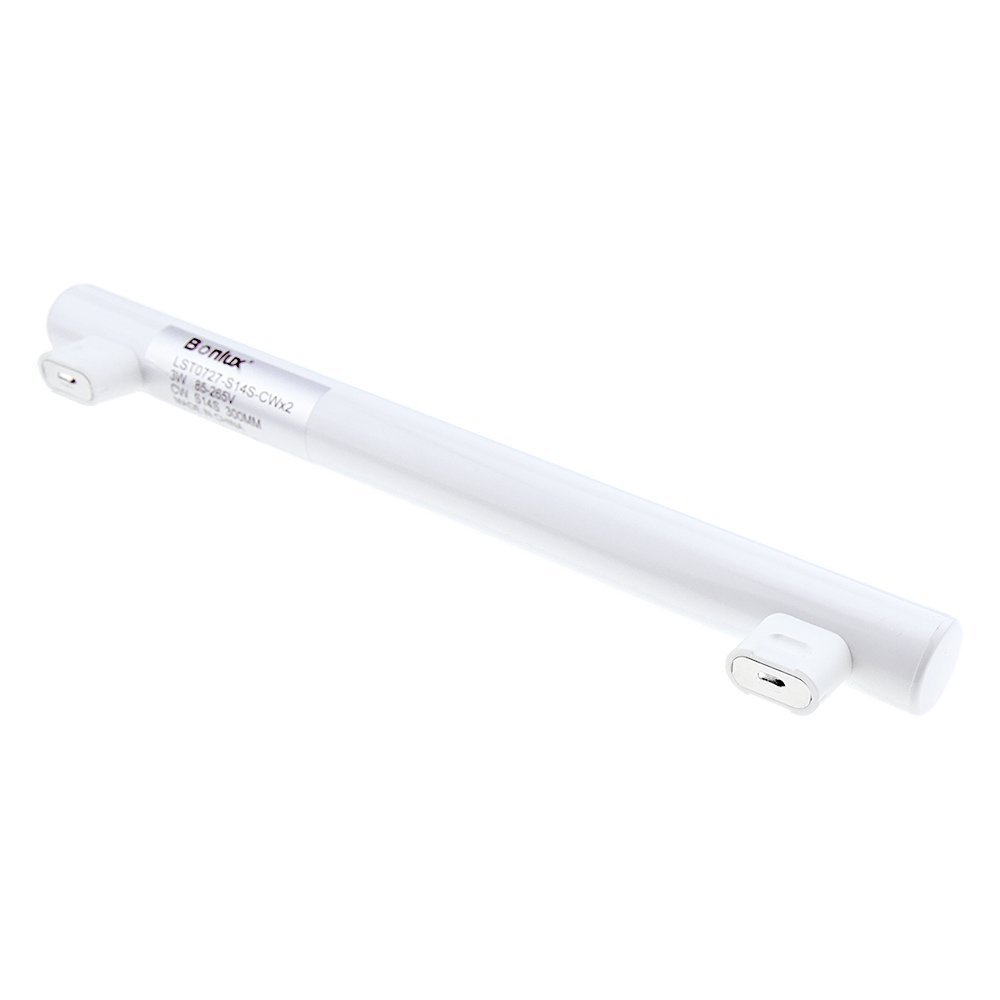 2-Pack 300mm 500mm S14S Tubular LED Light bulbs 3W 6W Tube Bulbs 25W Incandescent Replacement Strip Lamp Bulb [Energy Class A+]