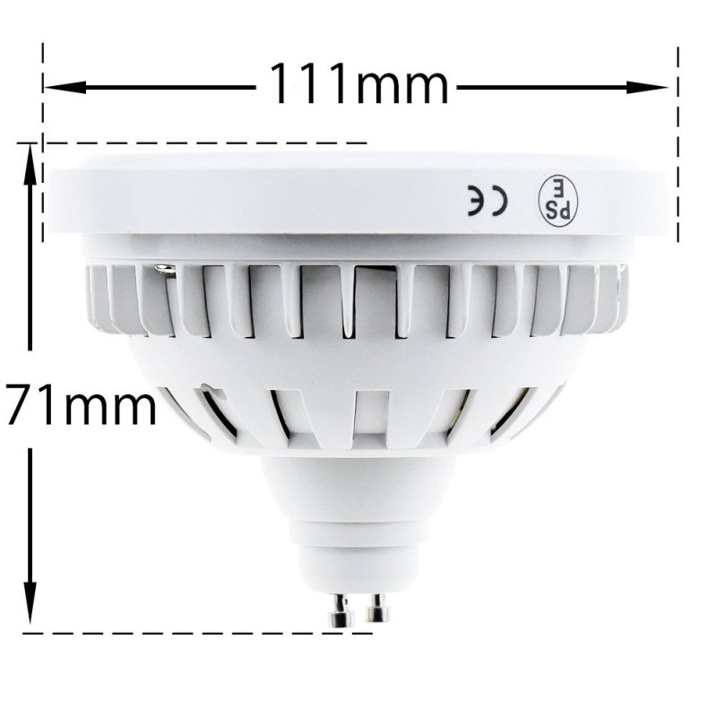 15W Ar111 GU10 Led Spotlight Flood Light  24° Beam Angle AC 85-265V 1200LM COB 80W Halogen Equivalent, Non-dimmable (2-pack)