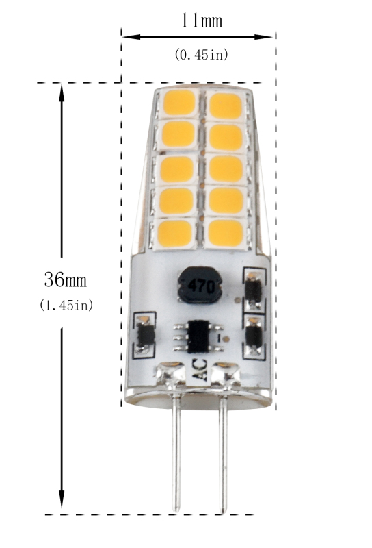 G4 LED 3W LED Bulb AC/DC 12 Volt Entertainment Landscape Home Use Light Led 30W Halogen Replacement, Non-Dimmable (5-pack)