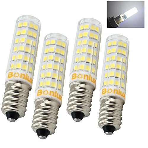 6W 120V E14 Mini LED Bulb, T3/T4 European Base Replacement Omni-directional E14 Bulb for Ceiling Fan, Chandelier, Fridge Lighting (4 pack)