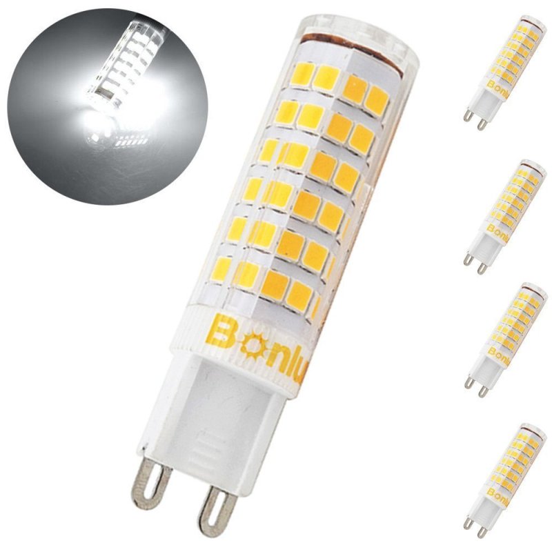 LED G9 Bi-pin Bulb 6W T4 G9 Ceramic Pendant Light 360 Omni-direction Beam Angle 50W Halogen Replacement Bulb for Under-cabinet Ceiling Fan Lighting