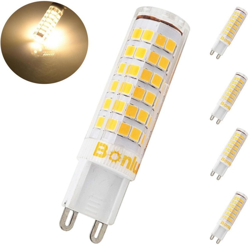 LED G9 Bi-pin Bulb 6W T4 G9 Ceramic Pendant Light 360 Omni-direction Beam Angle 50W Halogen Replacement Bulb for Under-cabinet Ceiling Fan Lighting