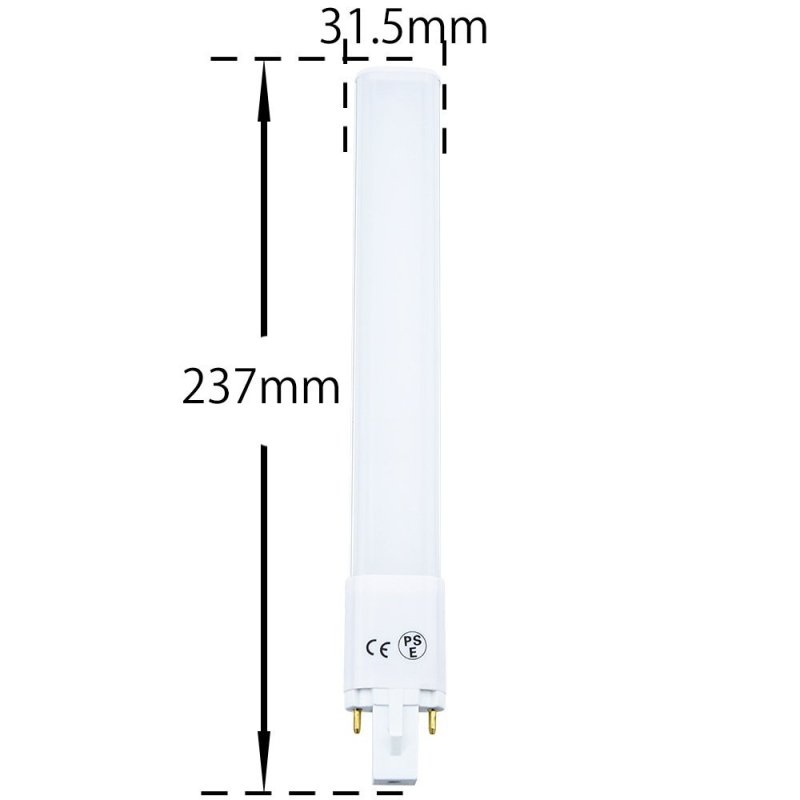 8W Gx23 2-Pin LED PL Retrofit Lamp 18W CFL Equivalent 750LM AC 85-265V PL Horizontal Recessed 180° Beam AngleLight Bulb (2-pack)