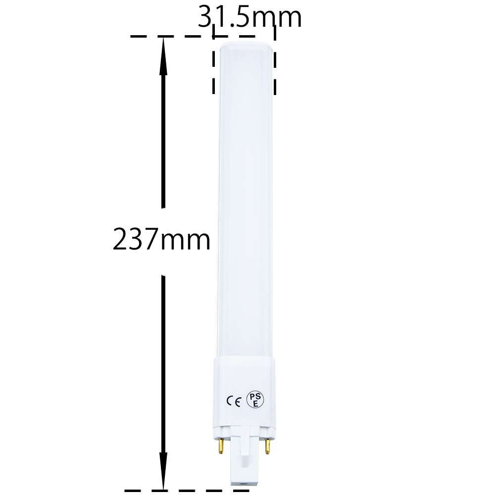 2-pack 8W G23 2-Pin LED Bulb 180 Degrees 18W Compact Fluorescent Lamp Equivalent Horizontal Plug G23 LED PL Retrofit Lamps (Remove/bypass the Ballast)