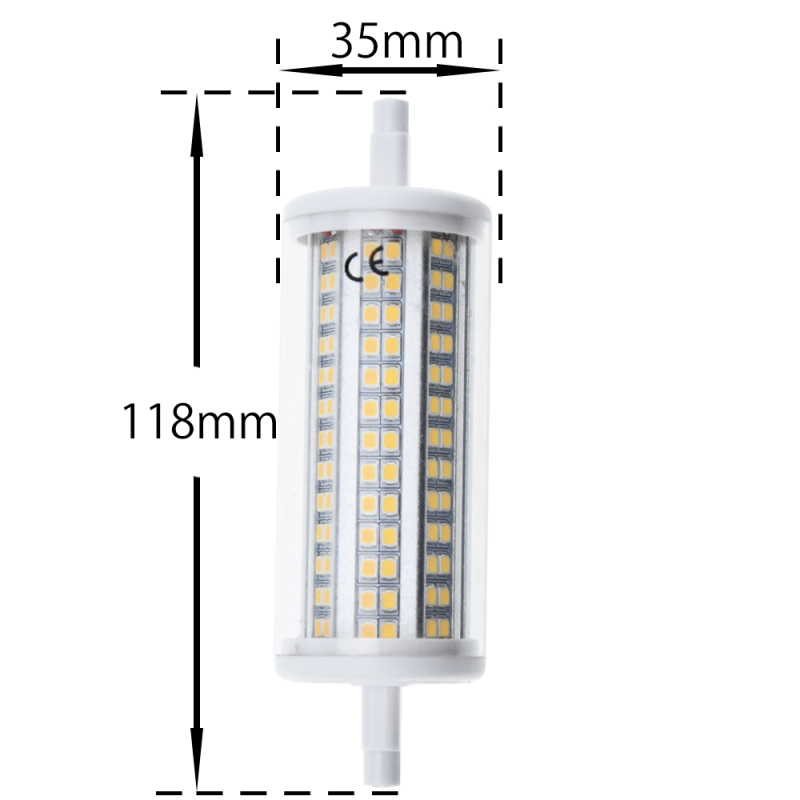 2-pack 10W R7s LED Lamp 118mm 200 Degrees J118 R7s LED Floodlight Bulb 100W Tungsten Halogen Replacement Flood Light Bulb [Energy Class A+]