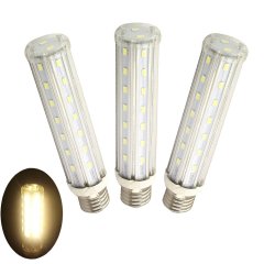T10 Tubular Light Bulb 15W Medium Screw Base E26/E27 Led Corn Light Bulb CFL Replacement Piano Lighting for home indoor lighting (Pack of 3)