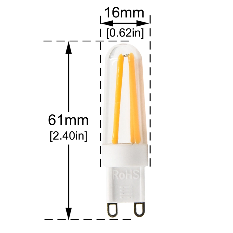 G9 Bi-pin Base T3 LED Light Bulbs Filament Bulb 4W Landscape Light Bulb Capsule Led Bulbs 40W Replacement Bulb for home, landscape lighting (3-pack)