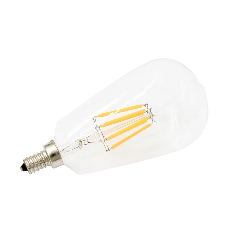 8W ST21 LED Candelabra Edison Filament Bulb ST64 E12 Candelabra Base 110V Clear Squirrel Cage Style Decorative Bulb 80W Incandescent Equivalent