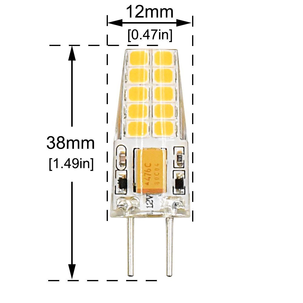 12V G6.35 LED Light Bulb Bi-Pin JC Type 3W GY6.35 LED 30W Halogen Replacement Bulb for Desk Lamp, Accent, Display, Landscape Lighting