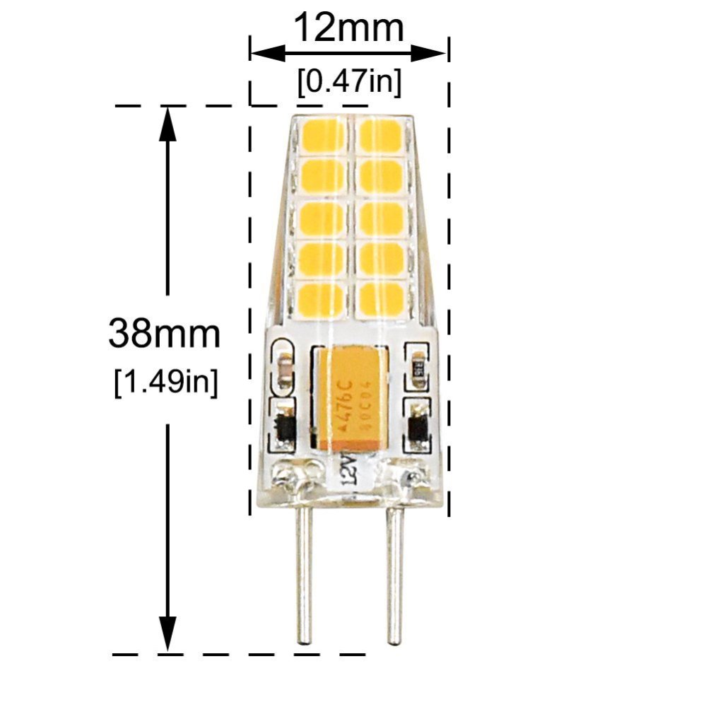 12V G6.35 LED Light Bulb Bi-Pin JC Type 3W GY6.35 LED 30W Halogen Replacement Bulb for Desk Lamp, Accent, Display, Landscape Lighting