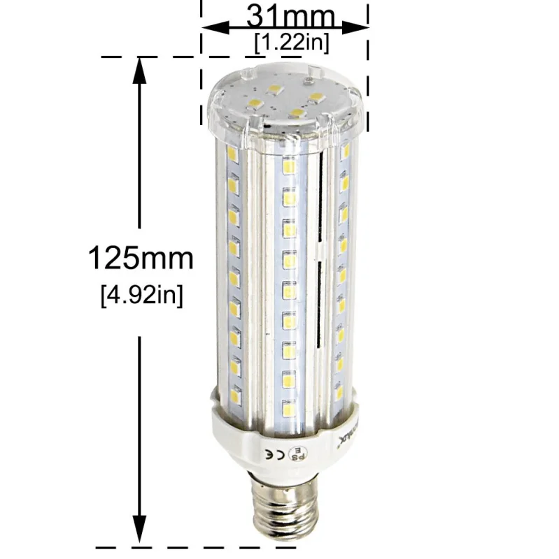 E17 Corn Light LED Bulb 10W Intermediate Base LED Dayligt 6000K Bulb Garage Factory Celling Light, Non-Dimmable (2-Pack)