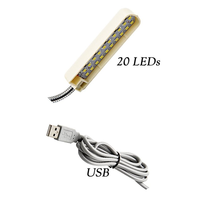 5V USB LED Sewing Light 30 Daylight LEDs Flexible Working Gooseneck Lamp, With Magnetic Mounting Base, ON/OFF Switch for All Sewing Machine