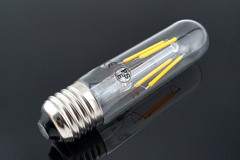 T10 E27 LED Tubular Filament Bulb 4W Edison Vintage Retro Lamp AC 120V/ 220V for Display Cabinet Showcase Desk Light