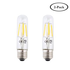 T10 E27 LED Tubular Filament Bulb 4W Edison Vintage Retro Lamp AC 120V/ 220V for Display Cabinet Showcase Desk Light