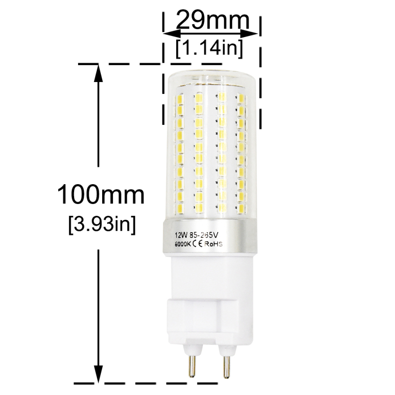 Lustaled 15W G12 LED Light Bulb 120V Halogen Floodlight Replacement Corn Light Bulb 360 Degree Beam Angle Lamp for Home Street Garage Landscape Garden