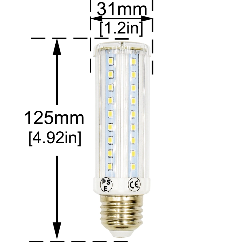 3 Way T10 Tubular LED Light Bulb 120V Medium E26 Base 10/5/2.5W LED Corn Light Bulb for Pendant Ceiling Chandelier Reading Light (2-pack)