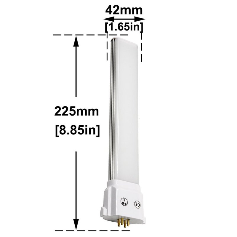 10W GY10q-4 Square Pin LED Bulb 18W CFL/Compact Fluorescent Light Replacement 160° Beam Angle LED PL Retrofit Lamp (Remove/bypass the Ballast, 2-pack)