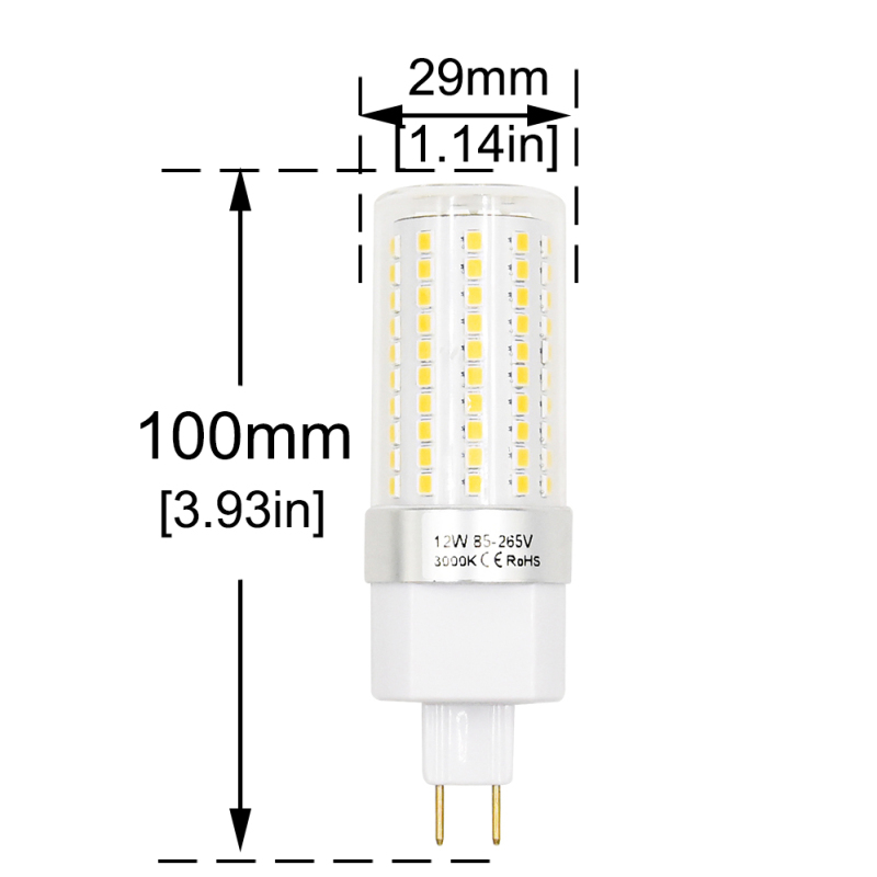 15W G8.5 LED Light Bulb Lustaled 120V/220V G8.5 Double Pin Base LED Corn Bulb Lamp 150W Halogen Replacement for landscape/hotel Lighting (2-Pack)